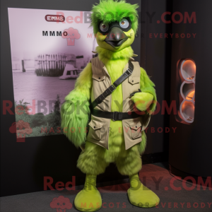 Lime Green Emu mascot...