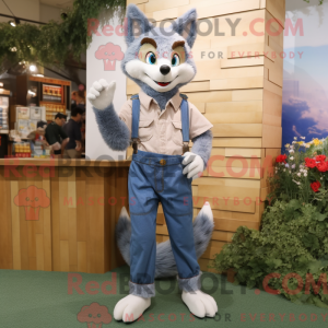 Gray Fox maskot kostume...