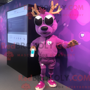 Paarse Elk-mascottekostuum...