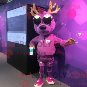 Purple Elk mascot costume...