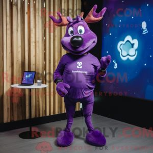 Purple Elk mascot costume...