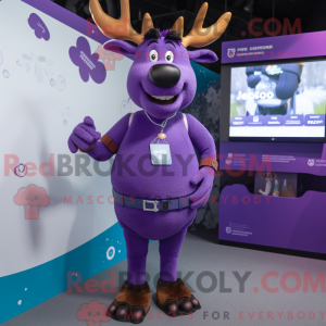 Purple Elk mascot costume...