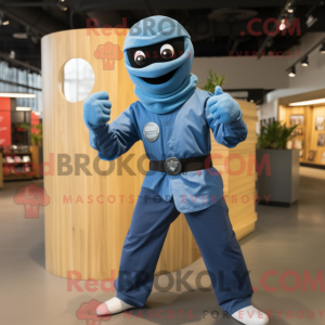 Blue Ninja mascot costume...