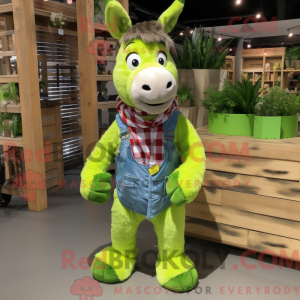 Lime Green Donkey mascot...