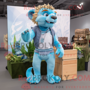 Sky Blue Smilodon mascot...