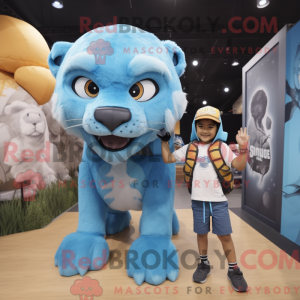 Sky Blue Smilodon mascot...