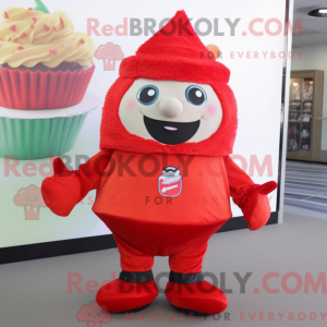 Red Cupcake mascot costume...
