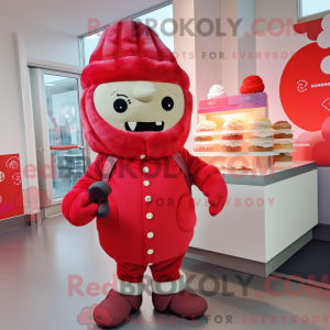 Rød Cupcake maskot kostume...