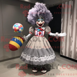 Gray Clown mascot costume...