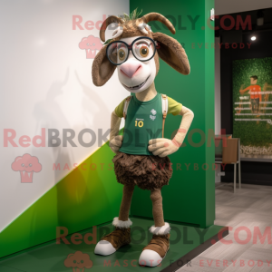 Olive Goat mascot costume...
