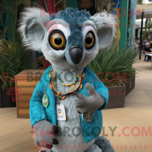 Turkis Lemur maskot kostume...