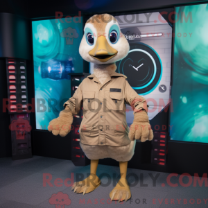 Tan Gosling maskot kostume...
