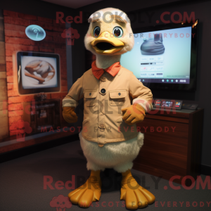 Tan Gosling mascot costume...