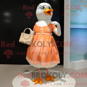 Peach Gull mascot costume...