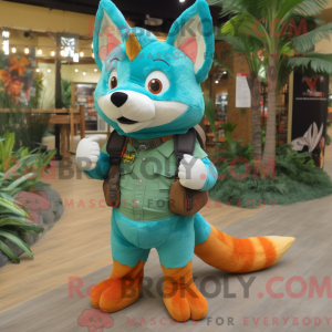 Turkis Fox maskot kostume...
