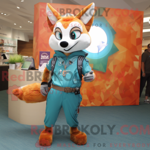 Turquoise Fox mascot...