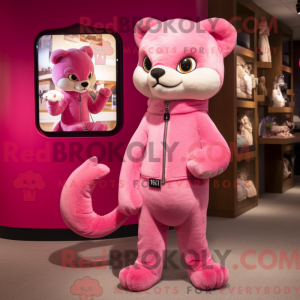 Pink Marten maskot kostume...