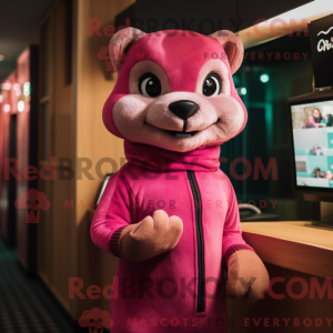 Pink Marten maskot kostume...