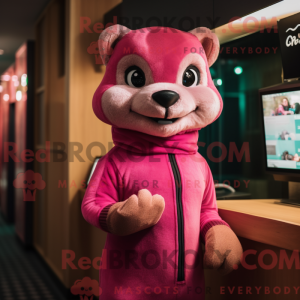 Roze Marter mascottekostuum...