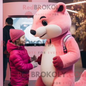 Roze Marter mascottekostuum...