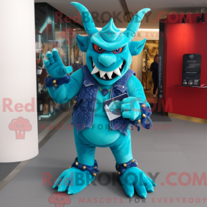 Turquoise Devil mascot...