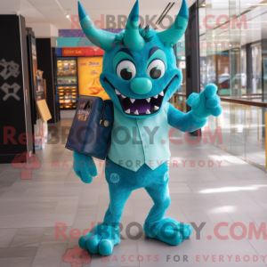 Turquoise Devil mascot...