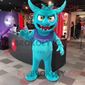 Turquoise Devil mascot...