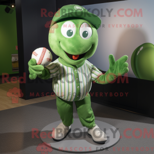 Green Baseball Ball mascot...