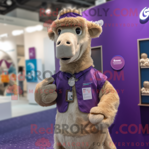 Purple Camel mascot costume...