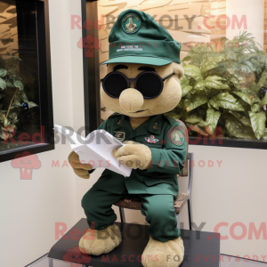Cyan Green Beret mascot...