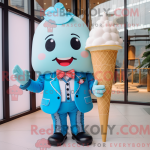 Sky Blue Ice Cream Cone...