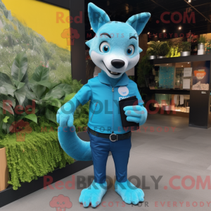 Turkis Dingo maskot kostume...