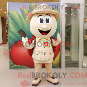 Beige tomat maskot kostume...