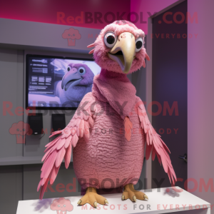 Pink Vulture maskot kostume...