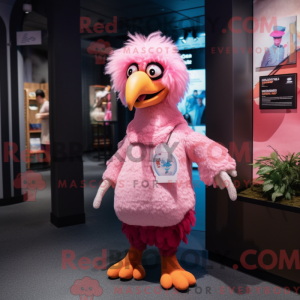 Pink Vulture maskot kostume...