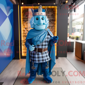 Blue Medieval Knight mascot...