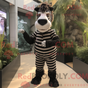 Black Zebra mascot costume...