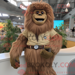 Tan Sasquatch maskot...