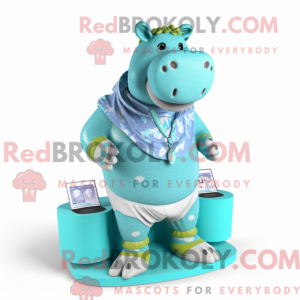Cyan Hippopotamus máscara...