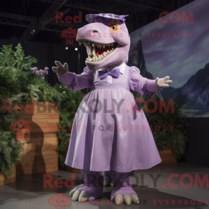 Lavender T Rex mascot...
