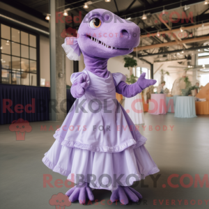 Lavender T Rex mascot...