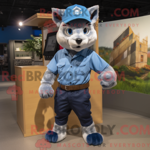 Blue Bobcat mascot costume...