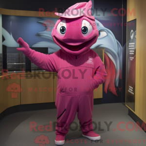 Magenta tun maskot kostume...