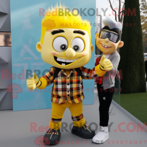 Gul vampyr maskot kostume...
