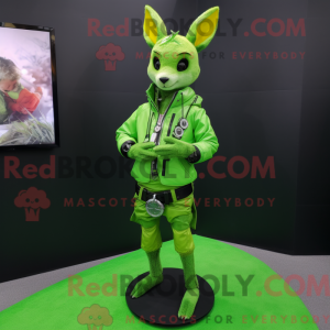 Lime Green Roe Deer mascot...