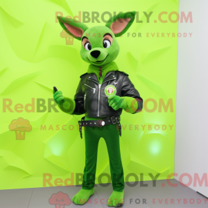 Lime Green Roe Deer mascot...