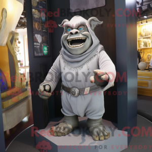 Silver Ogre mascot costume...