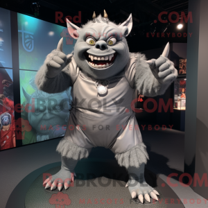 Silver Ogre mascottekostuum...