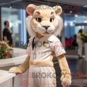Crème Puma-mascottekostuum...