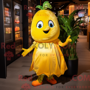 Yellow Mango mascot costume...
